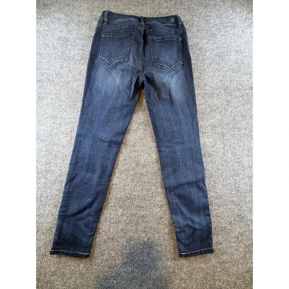 Kensie Jeans Effortless Ankle Mid Rise Skinny Dark Wash Blue Denim Size 8/29